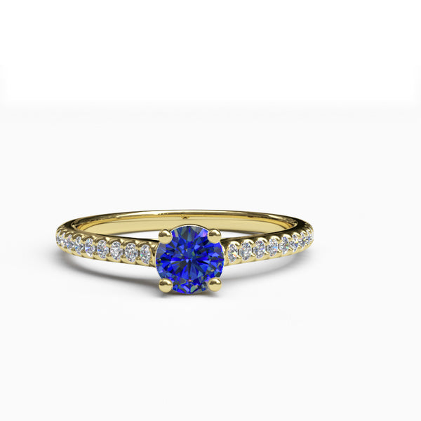 Solitaire Gold Engagement Ring with 0.5ct Sapphire- 01SG01S